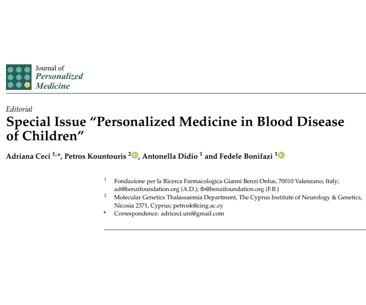 Personalized medicine: blood diseases in children